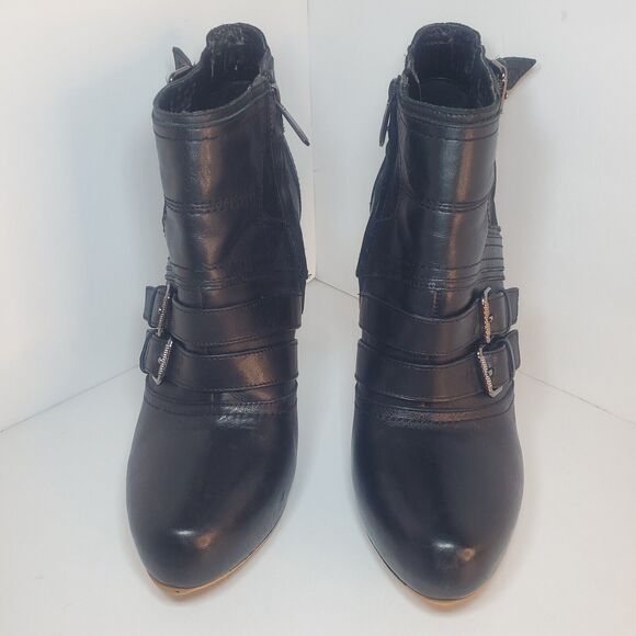 Sam Edelman Boots Womens Sz 9 Kenley High Heels Ankle Booties Black Leather Zip - Picture 3 of 13
